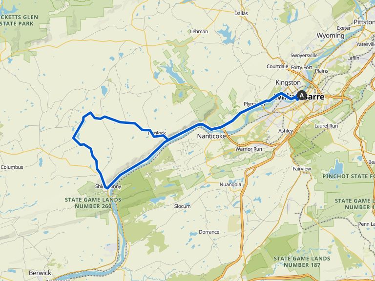 Boucle de WilkesBarre à Shickshinny Lake — Pennsylvanie Vélo de